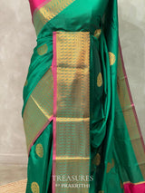 Green and Magenta semi kanchipuram soft silk saree - PSSN139