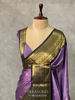 lavender and Black semi banarasi saree -PIH20