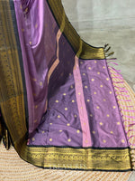 lavender and Black semi banarasi saree -PIH20