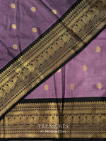lavender and Black semi banarasi saree -PIH20