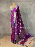 Purple semi banarasi saree -PIH21LC