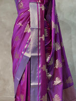 Purple semi banarasi saree -PIH21LC
