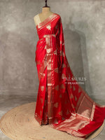 Red semi banarasi saree -PIH21LF
