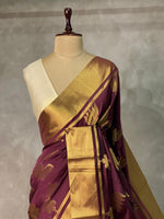 Maroon semi banarasi saree -PIH21LG