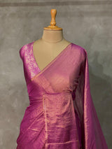 Magenta Banarasi crush Tissue silk saree - MPS33F