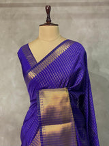 Bluish violet banarasi silksaree - IH123