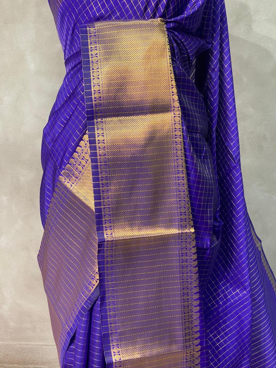Bluish violet banarasi silksaree - AISHCK7-IH