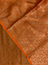 Orange Banarasi crush Tissue silk saree - MPS33D