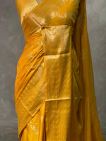 Yellow banarasi silk saree - PIH32A