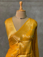 Yellow banarasi silk saree - PIH32A