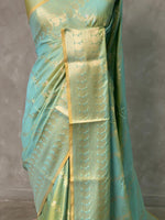 Greenish Blue banarasi silk saree - PIH32B