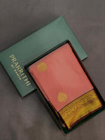 Peach and brown kanchipuram silk saree- PSSR232