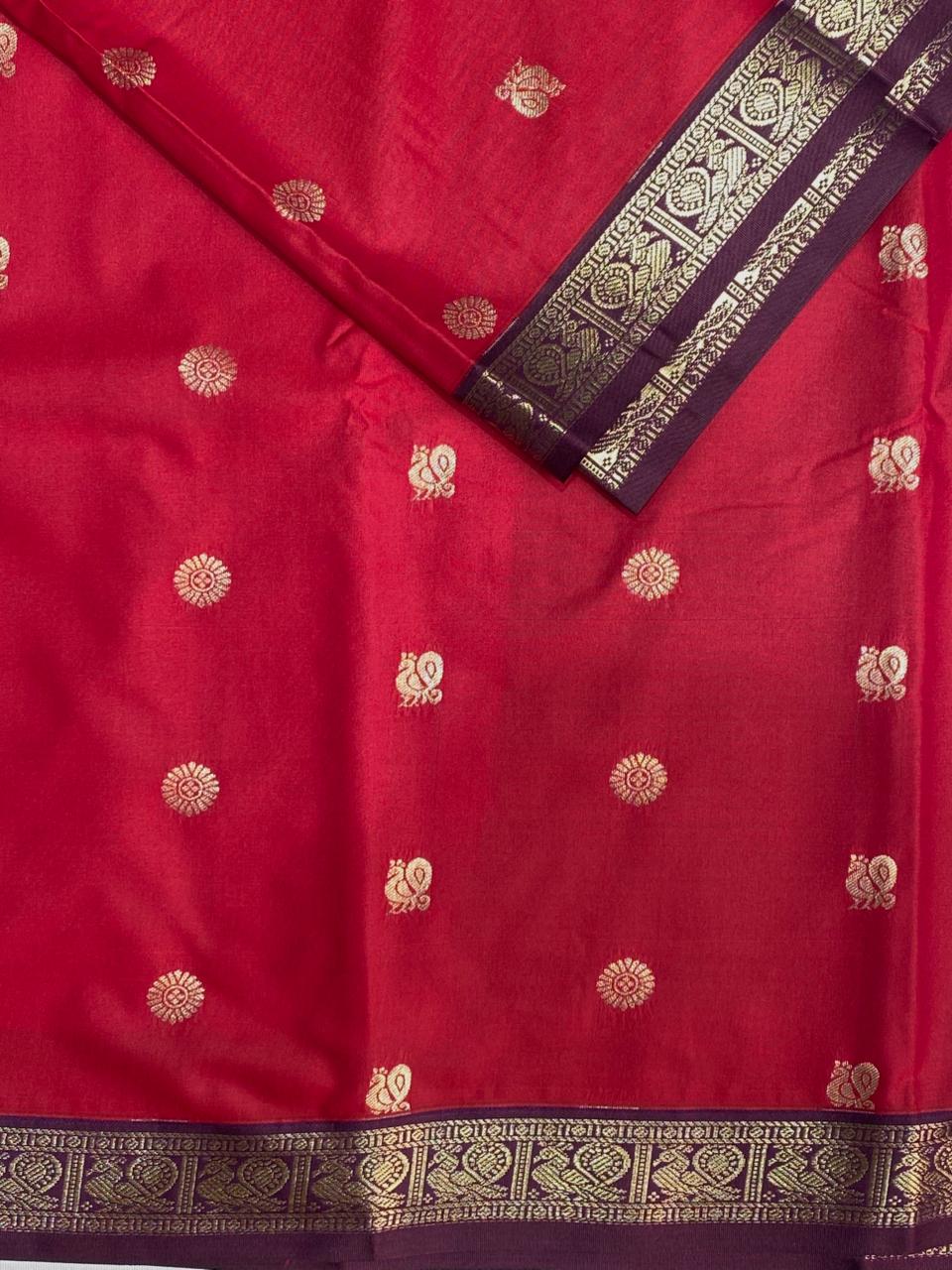 Magenta and Deep purple kanchipuram silk saree- PSSR234