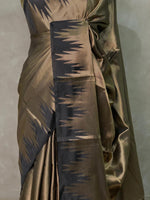 Black Temple border brocade banarasi silk saree - PIH31B