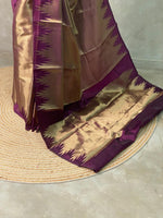 Purple Temple border brocade banarasi silk saree - PIH31E