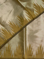 Mustard Yellow Temple border brocade banarasi silk saree - PIH31F