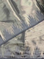 Grey Temple border brocade banarasi silk saree - PIH31G