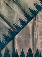 Dark Green Temple border brocade banarasi silk saree - PIH31H