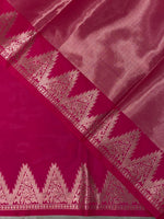 Rani pink Semi banarasi silk saree -PIH37