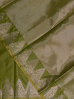 Olive Green Semi banarasi silk saree -PIH37A