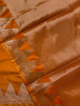 Orange Semi banarasi silk saree -PIH37F