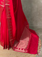 Red Semi banarasi silk saree -PIH37E