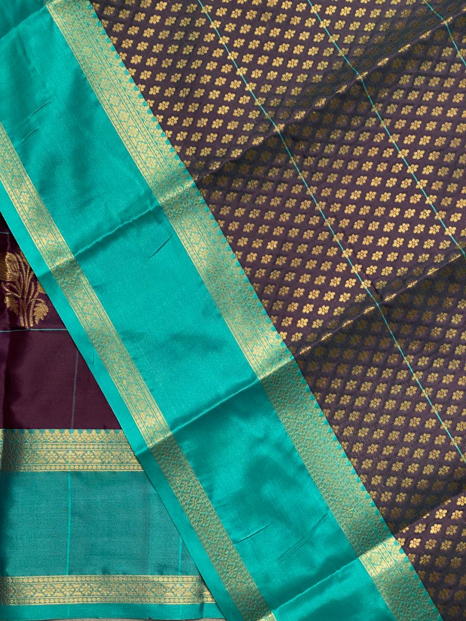 Deep Purple and Blue Gajji silk saree -PIH36