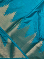 Blue katan Banarasi silk saree- MPS23N2