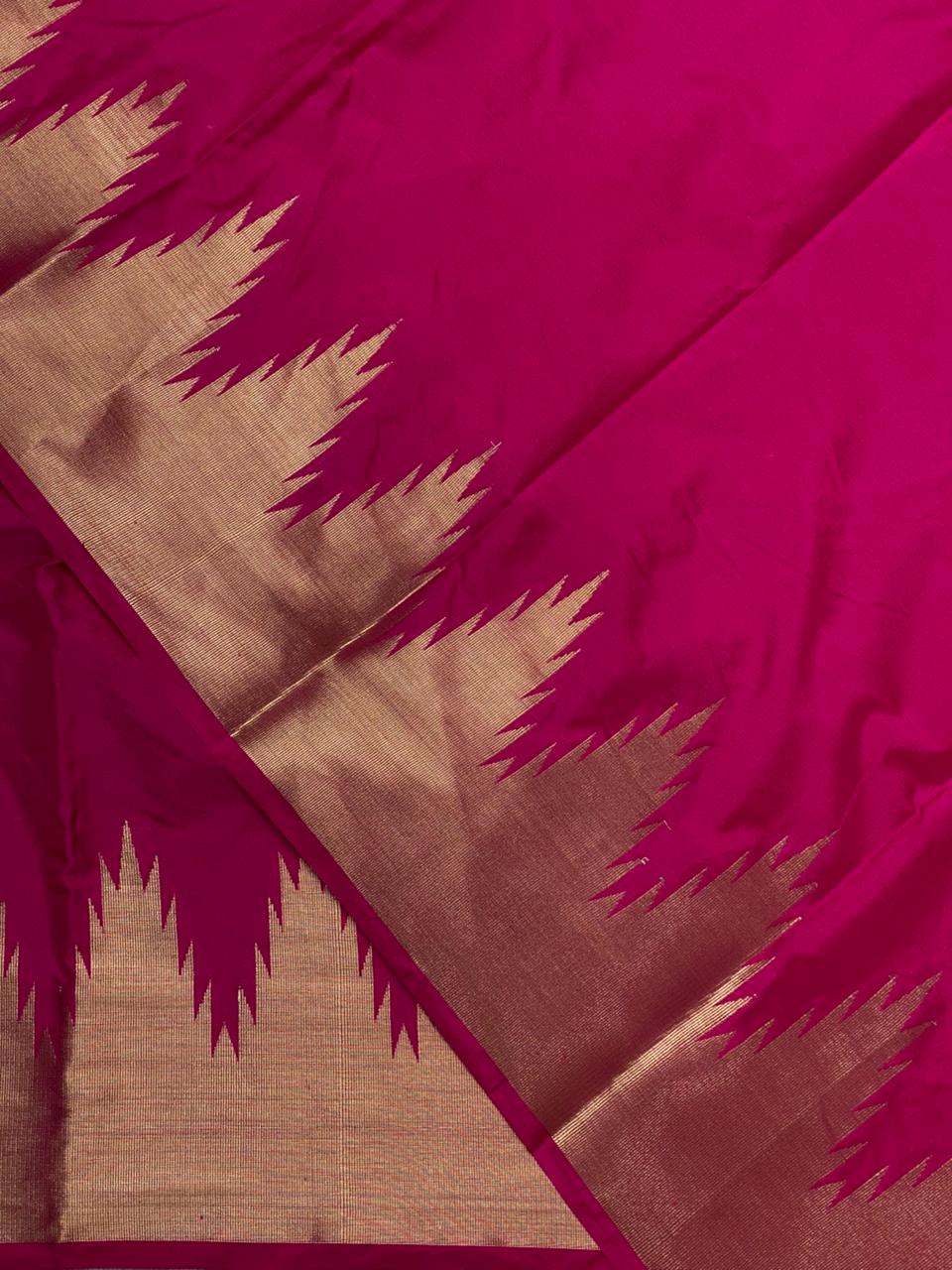 Rani pink katan Banarasi silk saree- MPS23N6