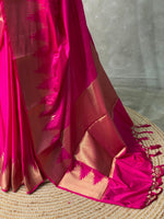 Rani pink katan Banarasi silk saree- MPS23N6