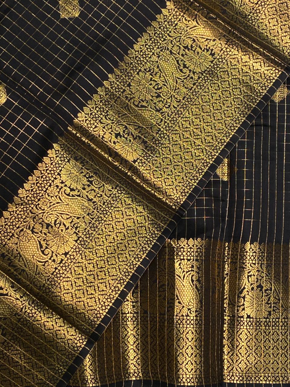 Black banarasi silksaree - AISHCK9