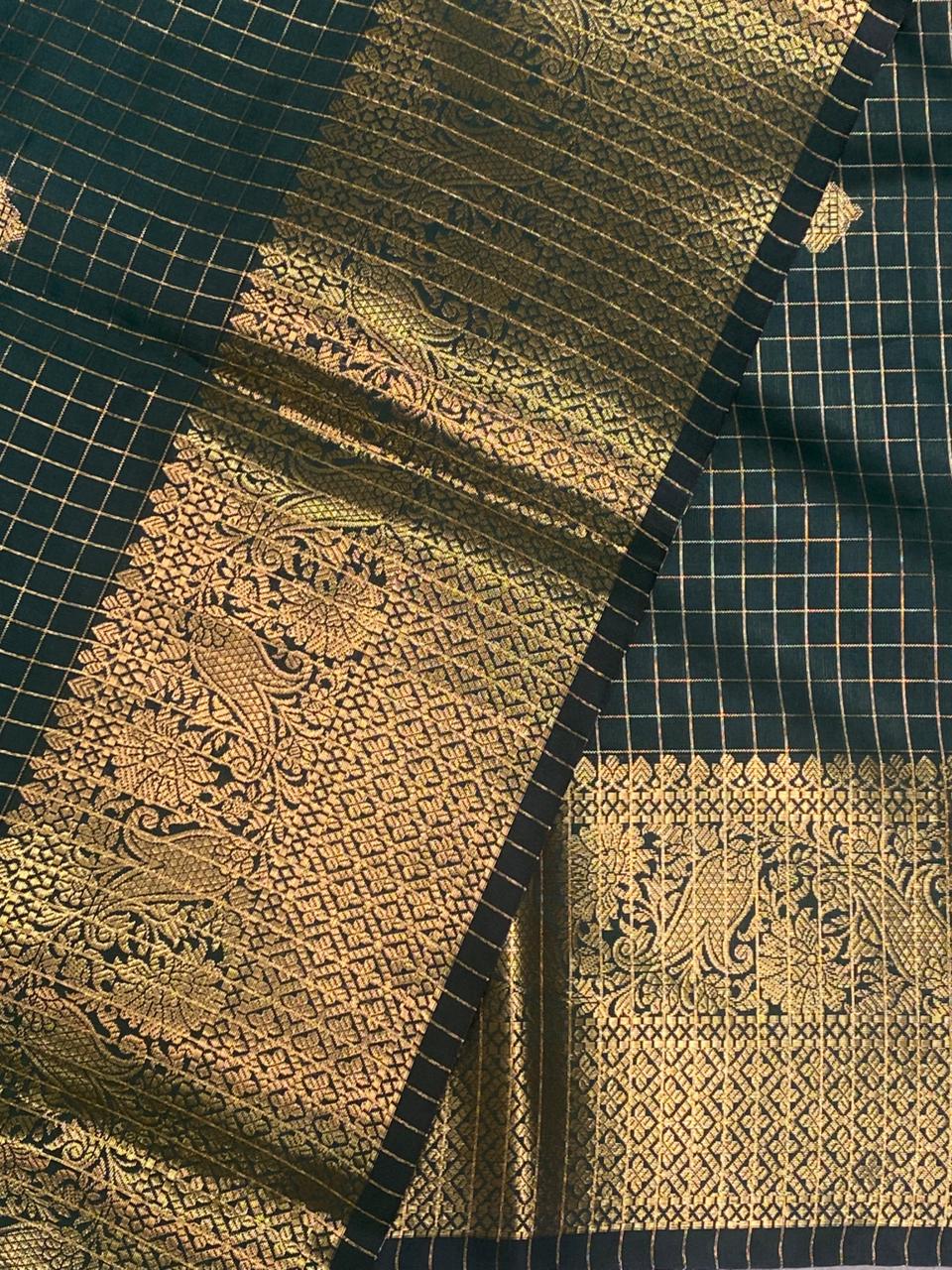Bottle Green banarasi silksaree - AISHCK9J