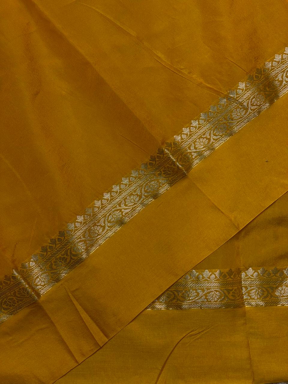 Yellow banarasi silk saree -PMR2