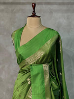 Green banarasi silk saree -PMR3
