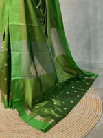 Green banarasi silk saree -PMR3