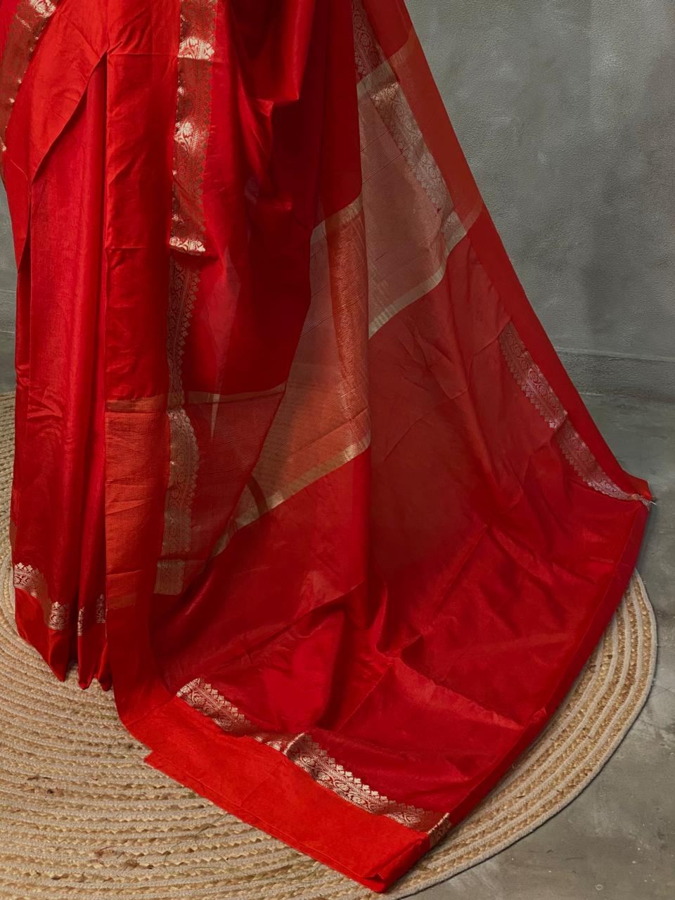 Red banarasi silk saree -PMR2B
