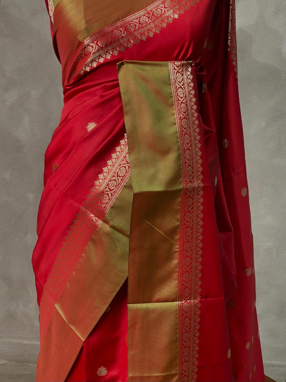 Red banarasi silk saree -PMR3C