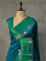 Peacock Blue banarasi silk saree -PMR3A
