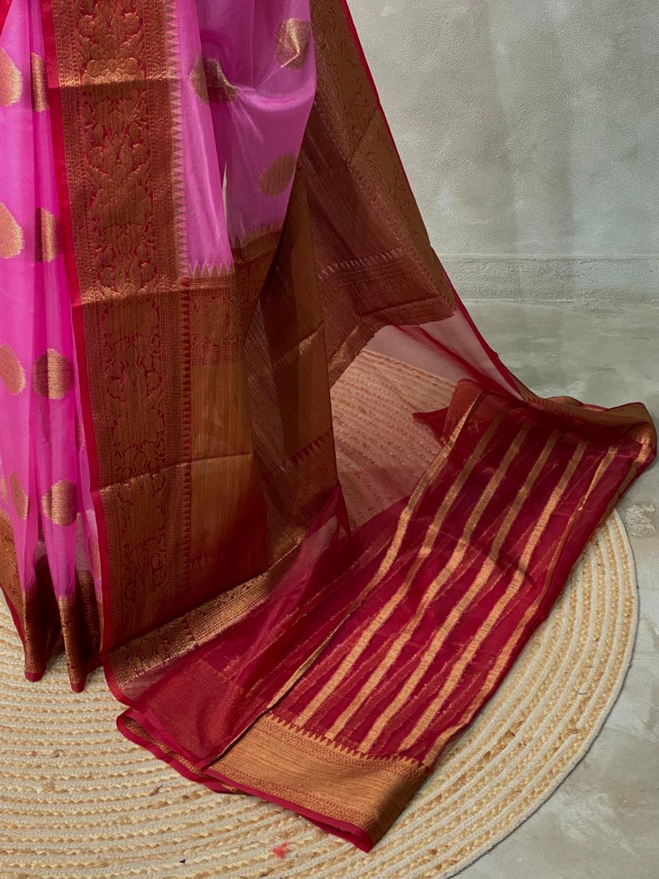 Dark Pink Georgette saree -LZ10D