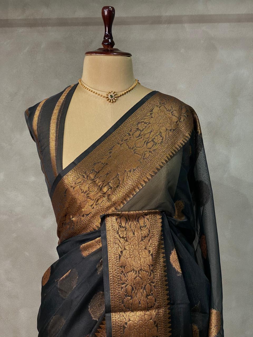 Black Georgette saree -LZ10E