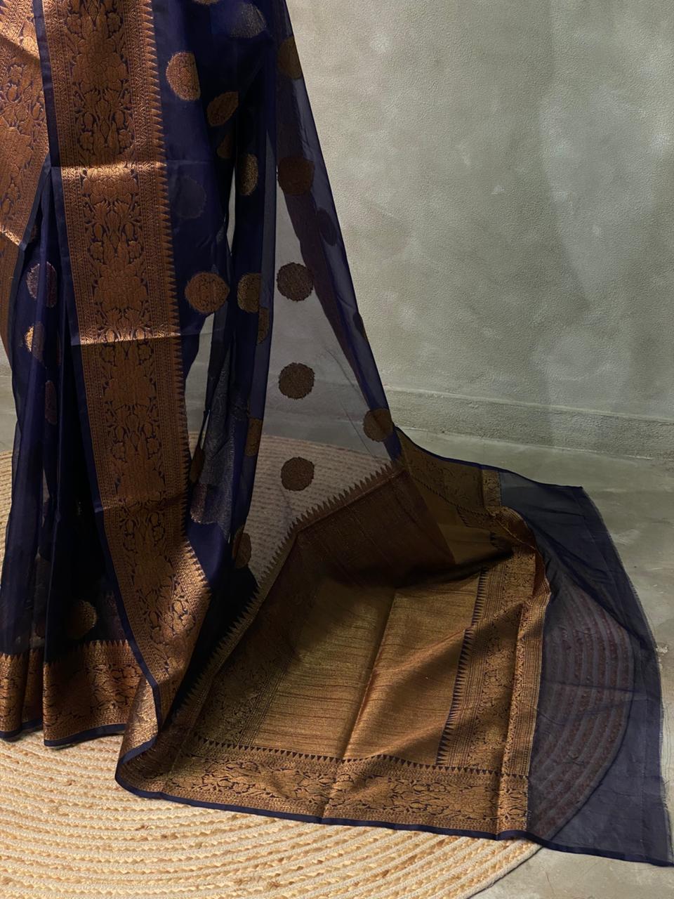 Navy Blue Georgette saree -LZ10F