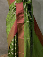 Parrot Green semi Banarasi silk saree -PMR1A