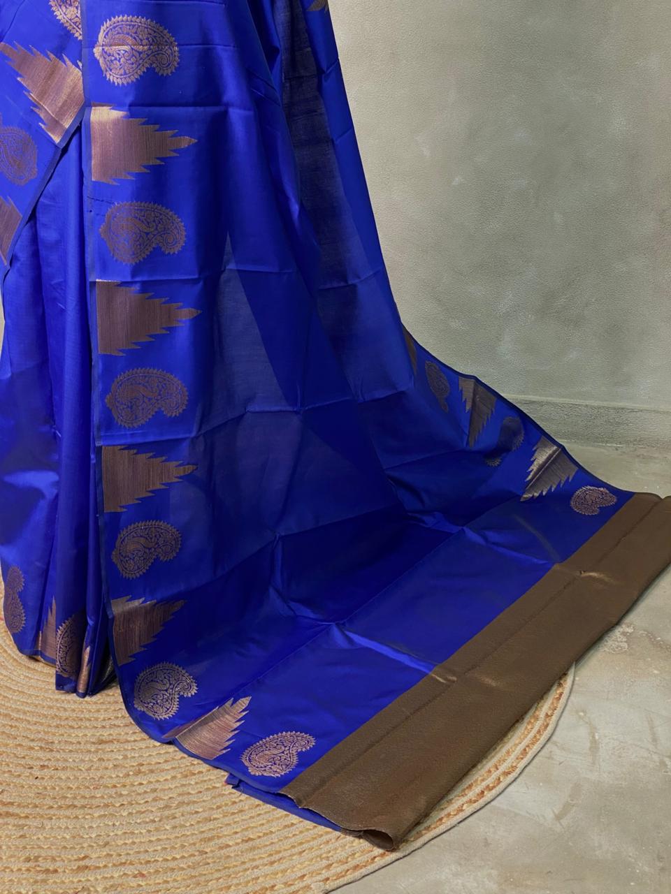 Royal blue banarasi silk saree -PMR4