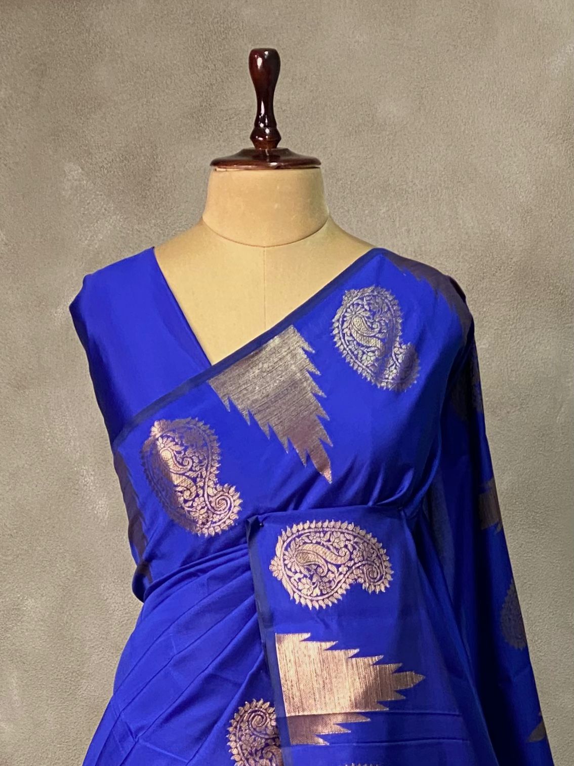 Royal blue banarasi silk saree -PMR4