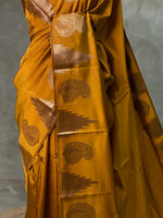 Mustard Yellow banarasi silk saree -PMR4A
