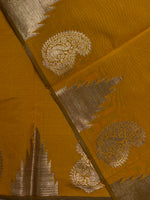 Mustard Yellow banarasi silk saree -PMR4A