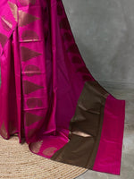 Magenta banarasi silk saree -PMR4B