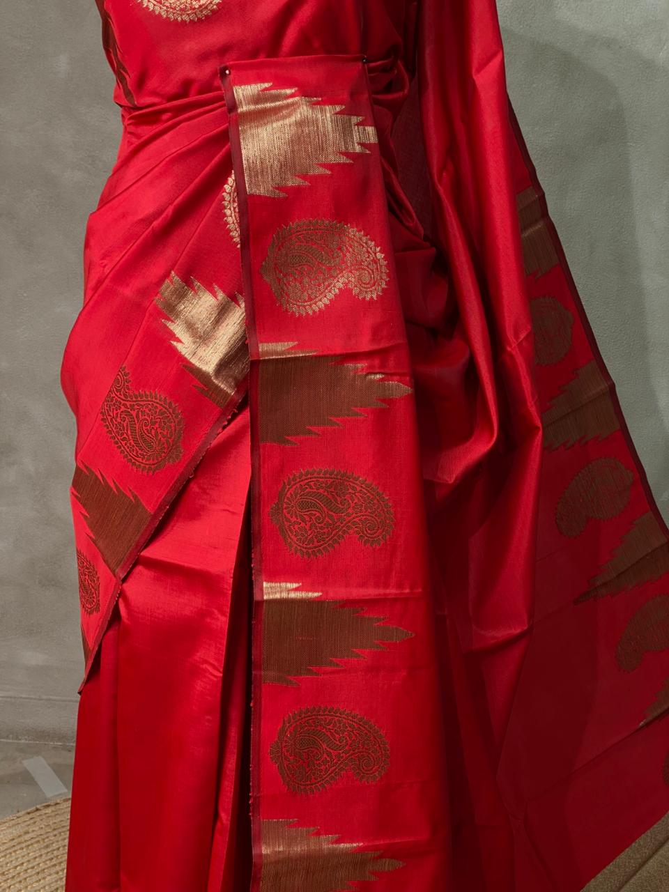 Red banarasi silk saree -PMR4C