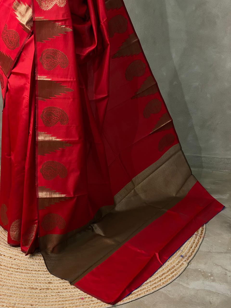 Red banarasi silk saree -PMR4C