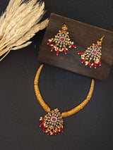 Red and ruby stone Necklace- JW9A